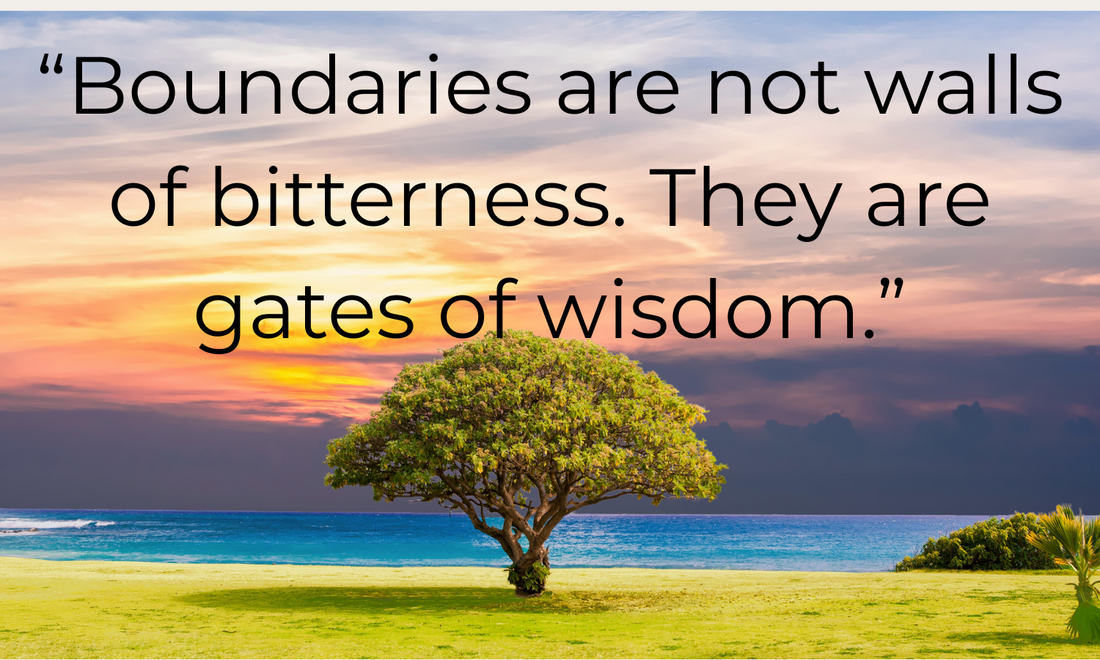 Nature background with quote Boundaries are not walls of bitterness. They are gates of wisdom.”