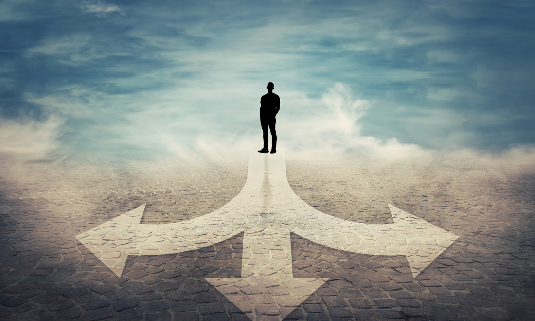 A person at a crossroads
