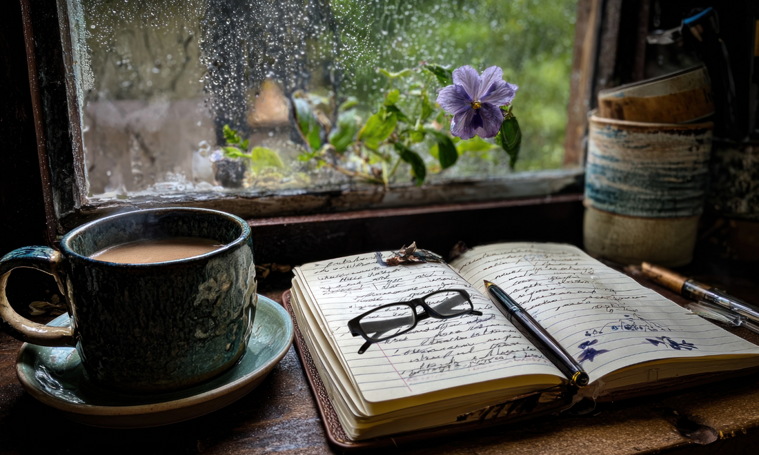 a journal & a cup of chocolate