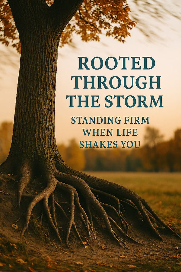 Tree with exposed roots with blog title